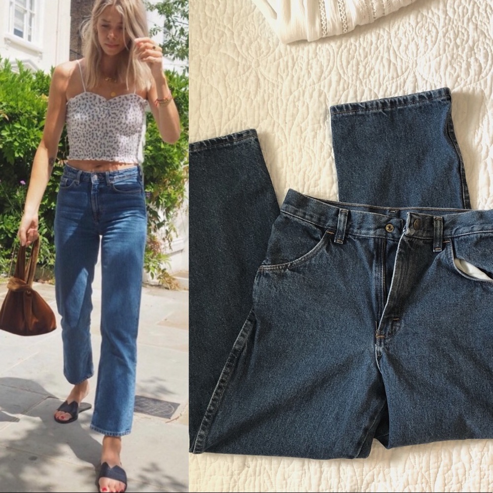 Medium/Dark Wash Mom Jeans